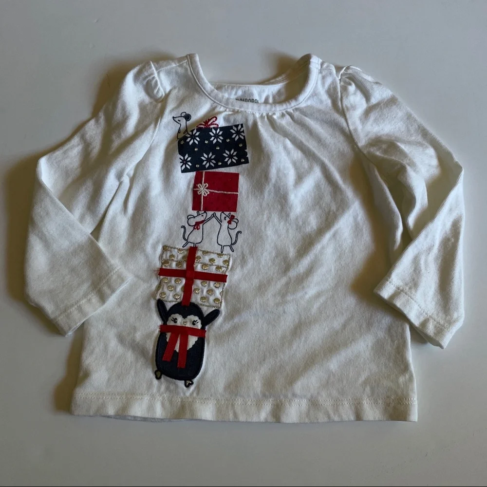 Gymboree Hoho Shop Penguin Winter Gift shirt